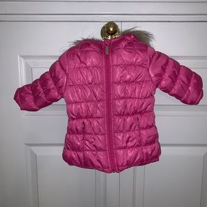 NWOT PINK W/fur hood jacket sz 12m limited too